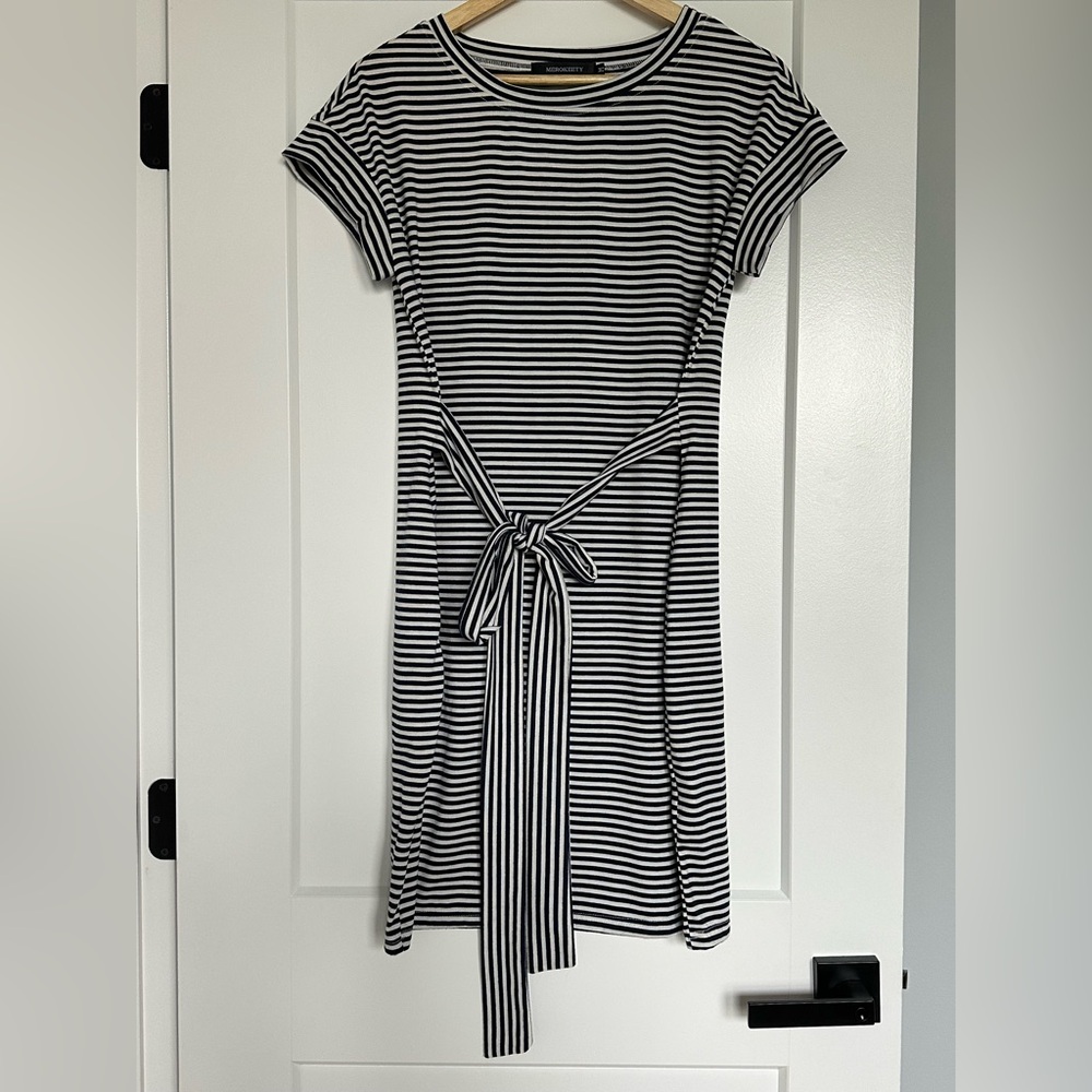 Merokeety | Striped Navy and White Dress (size M)